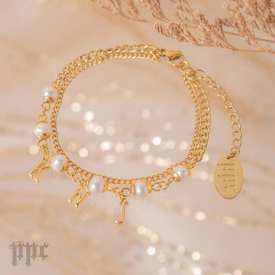BTS Initial Pearl Bracelets - Image 2