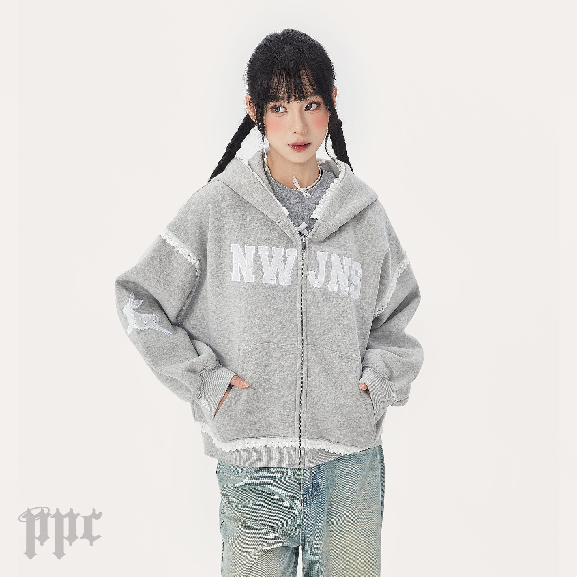 Tubatu Lace Zip Hoodie - Image 2